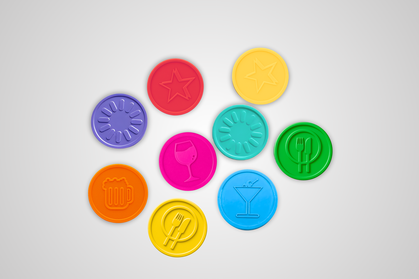 Embossed Plastic Tokens in Stock Tokens JM Band UK   