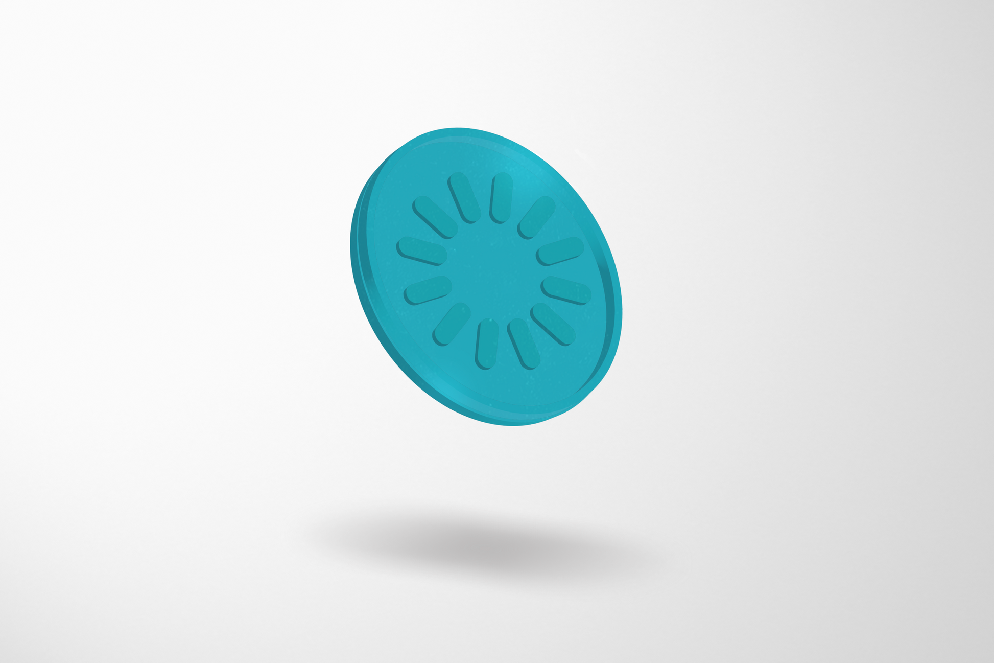 Embossed Plastic Tokens in Stock Tokens JM Band UK 1 Turquoise Flower 