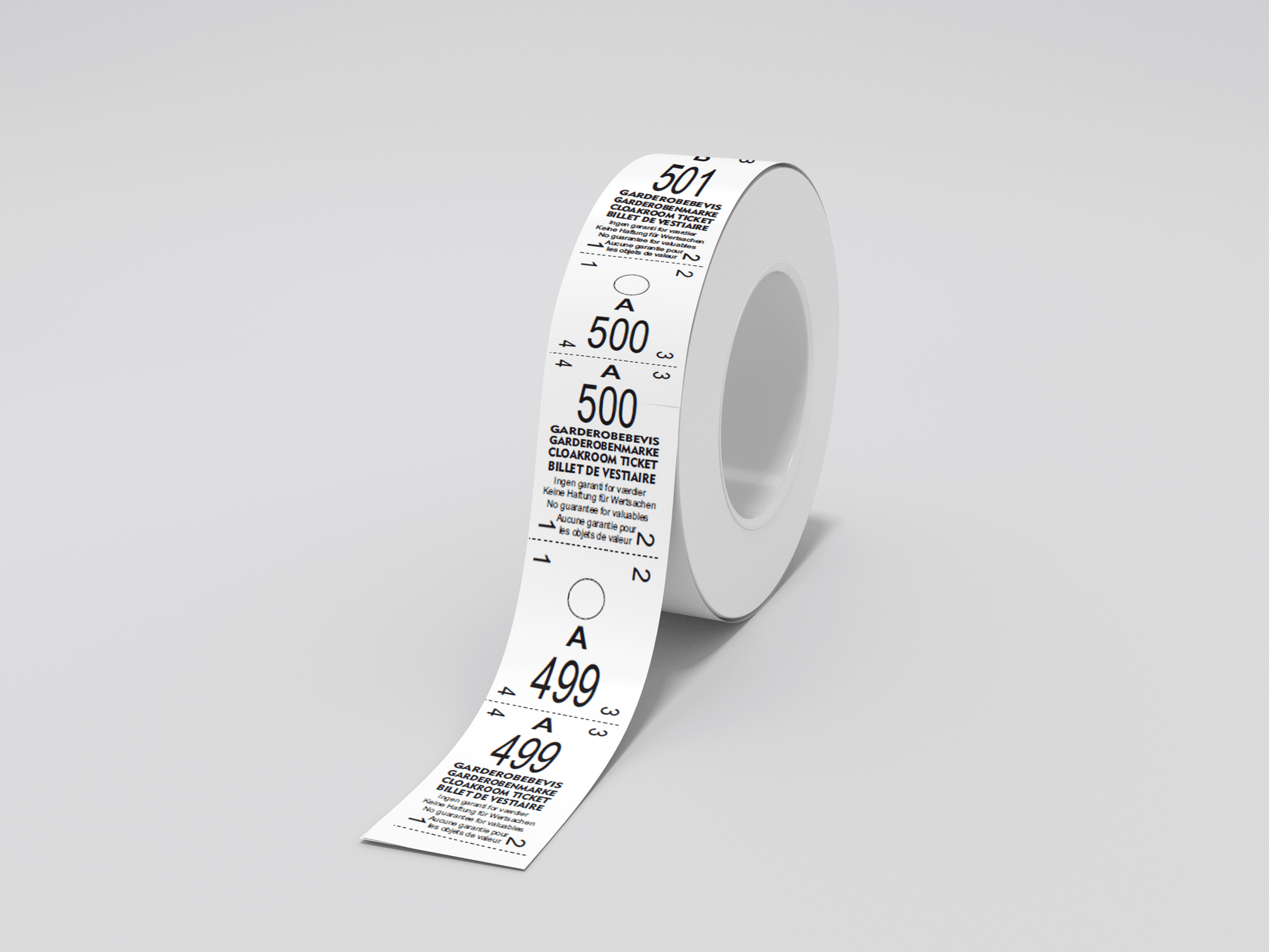 Cloakroom Ticket And Coat Ckeck Ticket Rolls