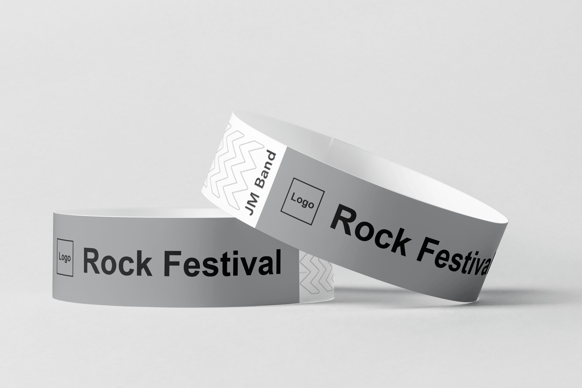 Paper Wristband - Black Print Paper wristbands JM Band UK 10 Gray