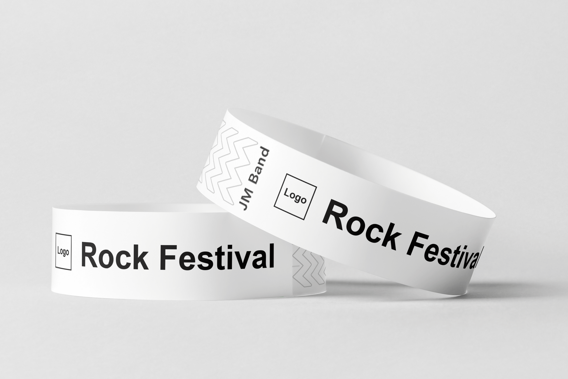 Paper Wristband - Black Print Paper wristbands JM Band UK 10 White