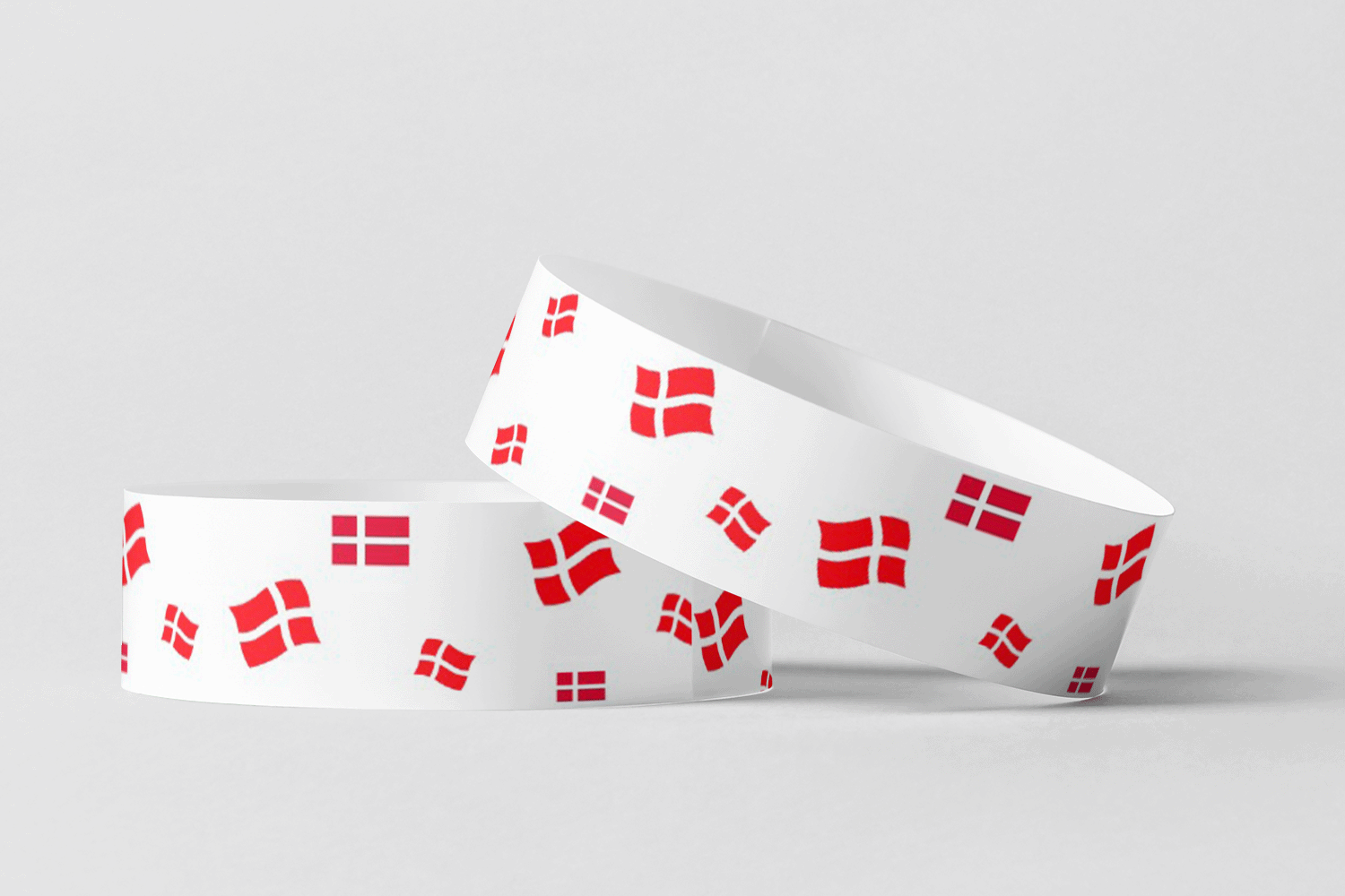 Paper Wristbands - Pre-Printed Paper wristbands JM Band UK 10 Danish Flags 