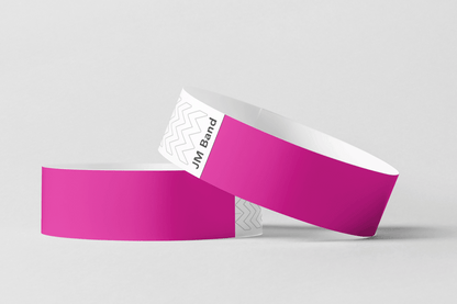 Paper Wristbands -  Plain Stock Paper wristbands JM Band UK 10 Pink 