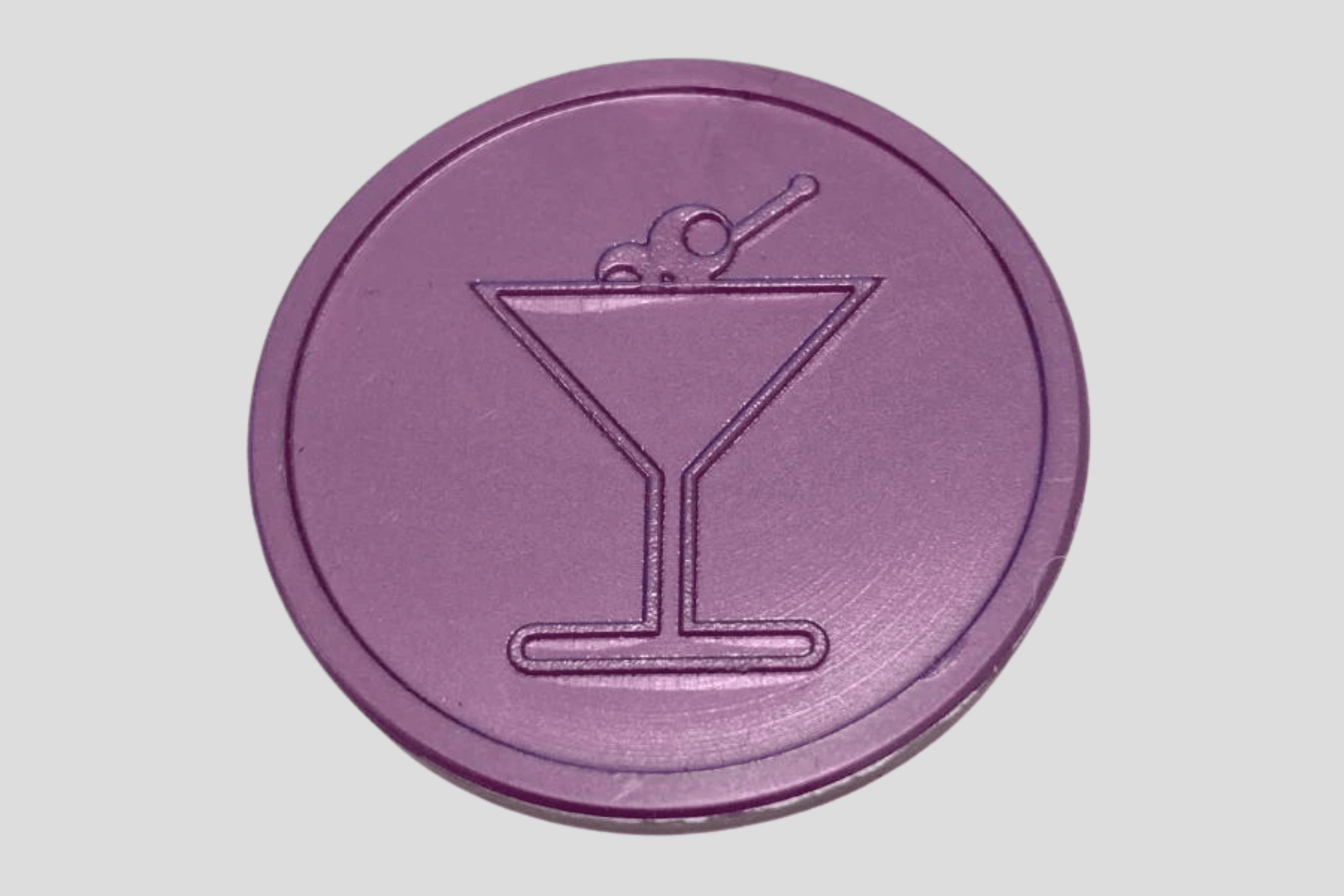 Embossed Plastic Tokens in Stock Tokens JM Band UK 1 Cocktail Purple 