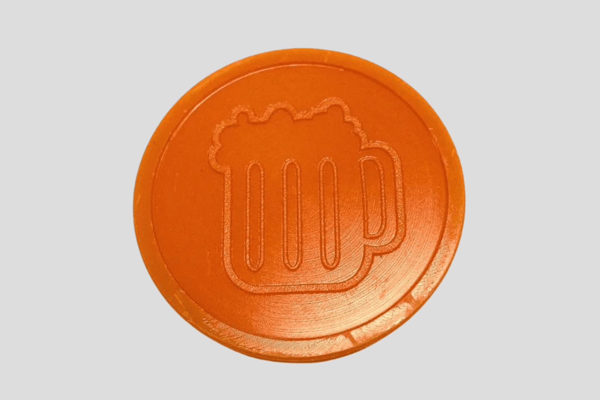Embossed Plastic Tokens in Stock Tokens JM Band UK 1 Orange Beer 