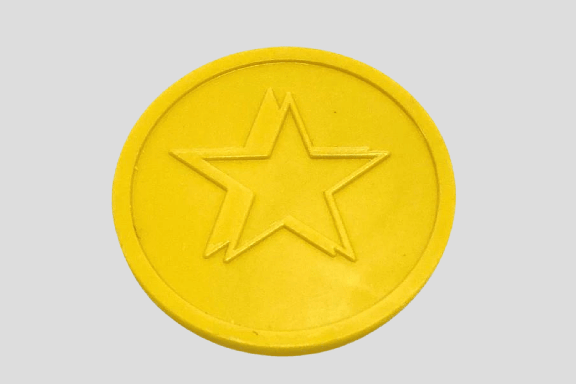 Embossed Plastic Tokens in Stock Tokens JM Band UK 1 Yellow Star 