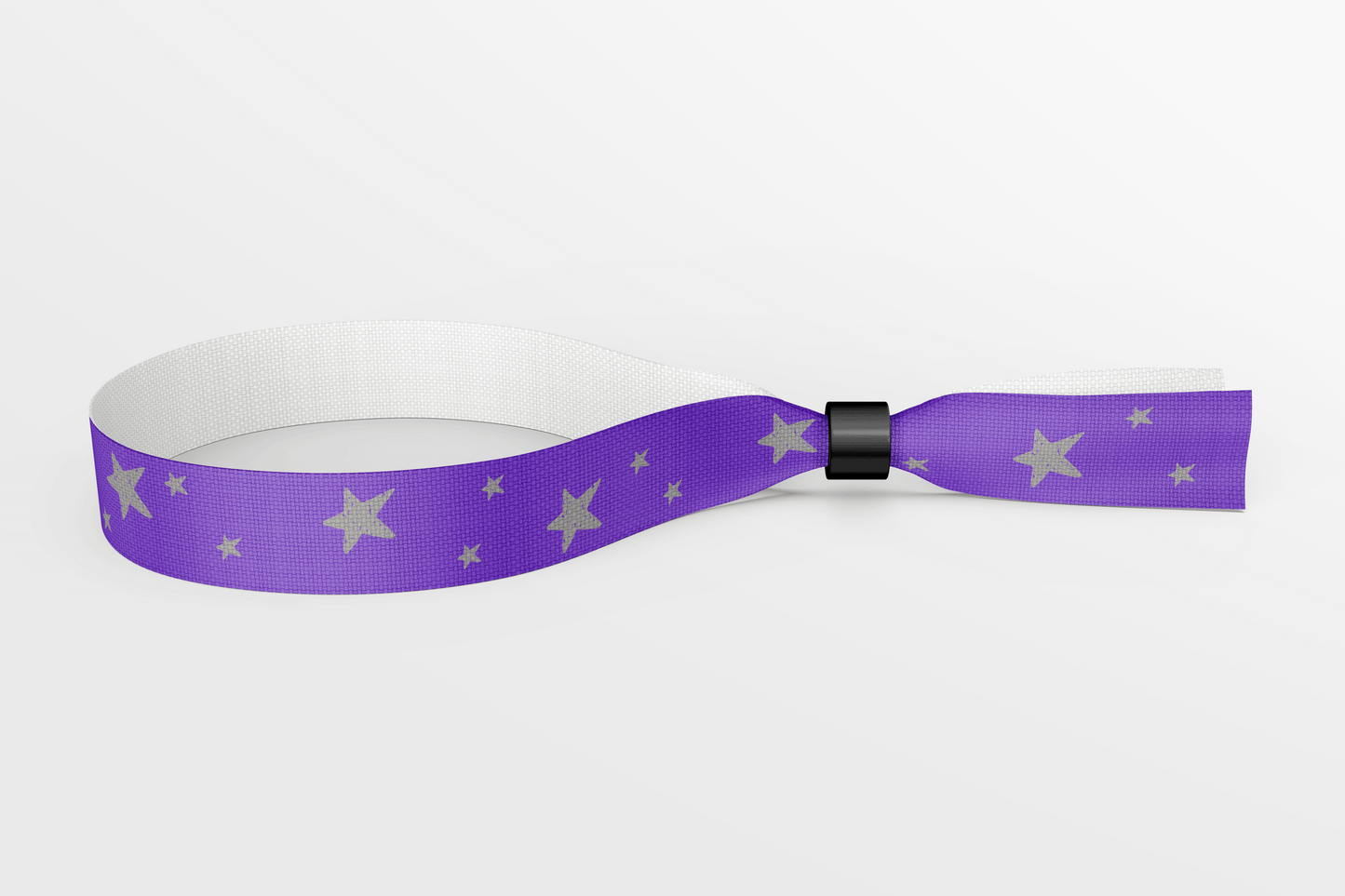 Textile Wristbands with Stars and Colours Fabric Wristbands JM Band UK 50 Purple With Gray Stars 