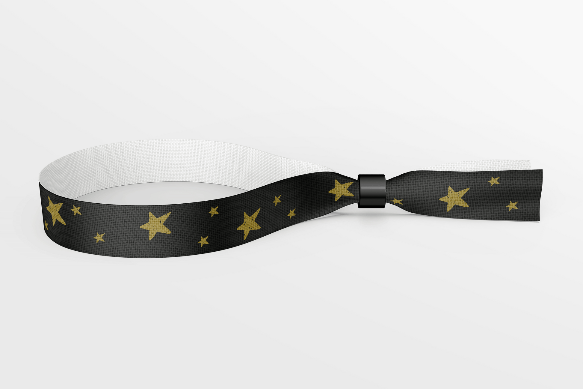 Textile Wristbands with Stars and Colours Fabric Wristbands JM Band UK 50 Black With Gold Stars 