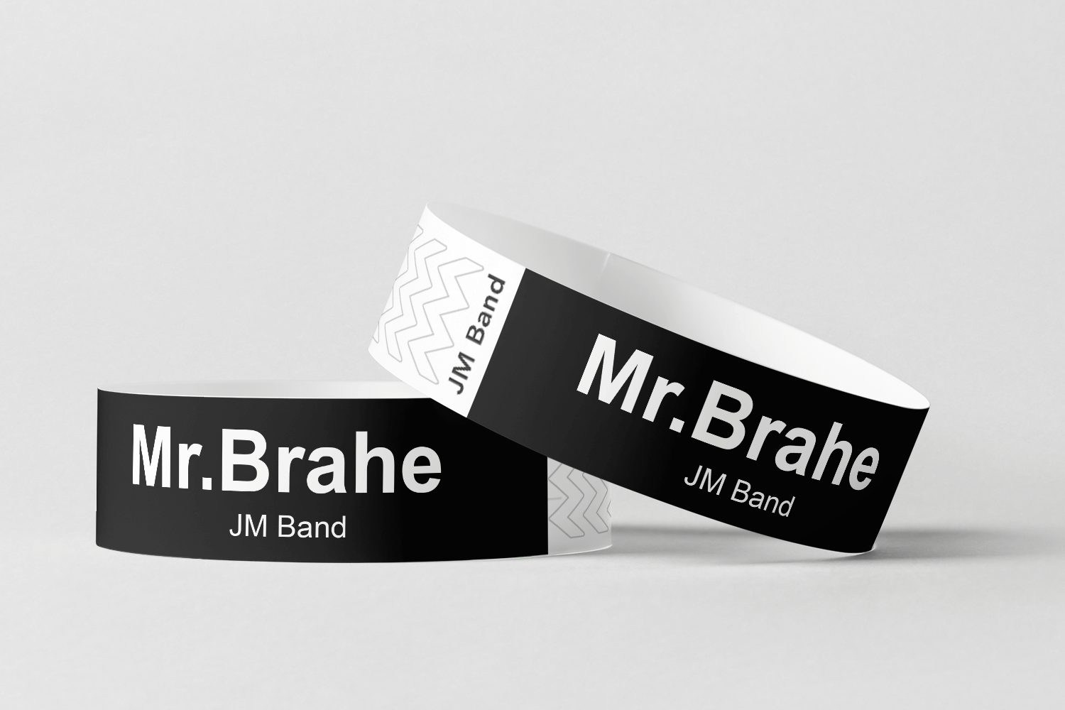 Paper Wristbands - White Print Paper wristbands JM Band UK   