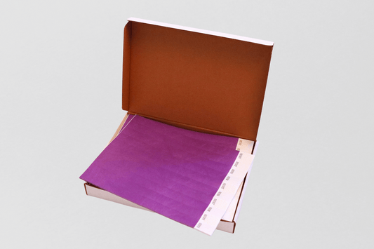 Paper Wristbands Box Of 1000 - Plain Stock Paper wristbands JM Band UK 1 Purple 