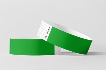Paper Wristbands -  Plain Stock Paper wristbands JM Band UK 10 Dark Green 
