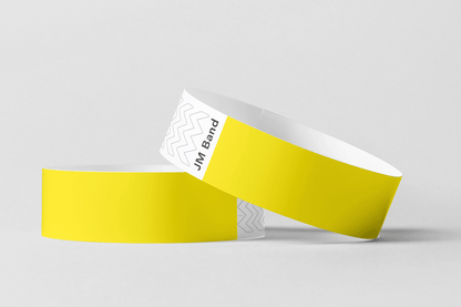 Paper Wristbands -  Plain Stock Paper wristbands JM Band UK 10 Yellow 