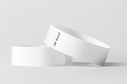 Paper Wristbands -  Plain Stock Paper wristbands JM Band UK 10 White 