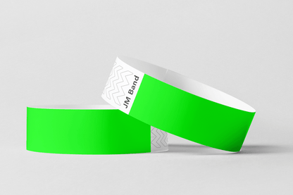 Paper Wristbands -  Plain Stock Paper wristbands JM Band UK 10 Green 